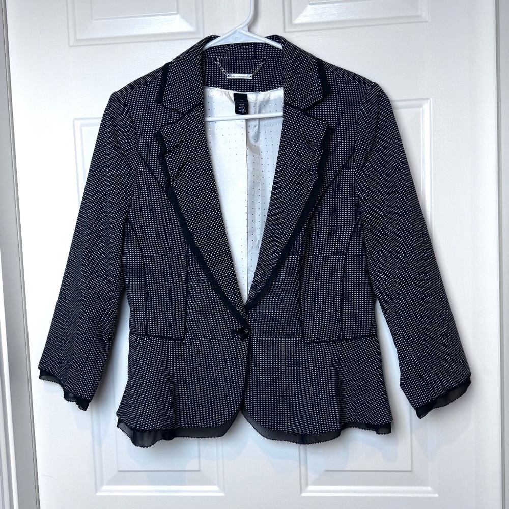 White House Black Market Black and White Blazer